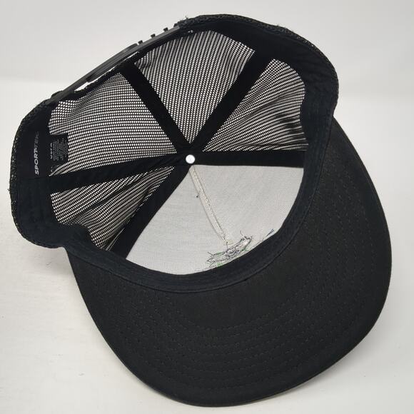 Roar Snapback Trucker Hat Black OS Adjustable Embroidered Mesh Back Sport-Tek - Picture 7 of 9